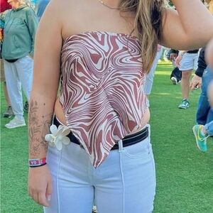 Stylish Brown and White Women's Top